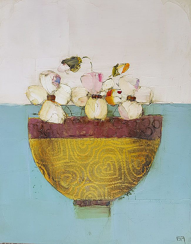 Eithne  Roberts - Yellow pansy bowl